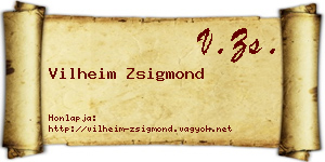 Vilheim Zsigmond névjegykártya
